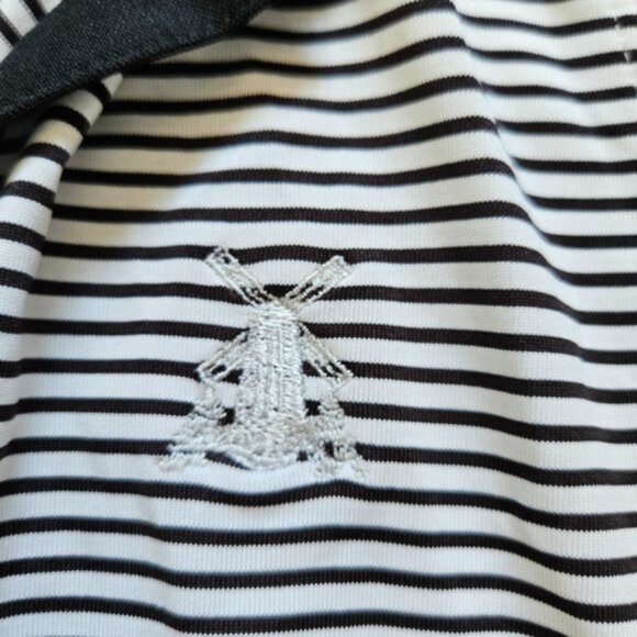 Nike Golf Black & White Striped Sleeveless Shirt - Picture 4 of 6